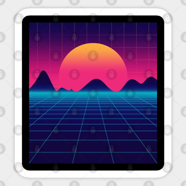 Throwback Sunset Synthwave Sticker by edmproject